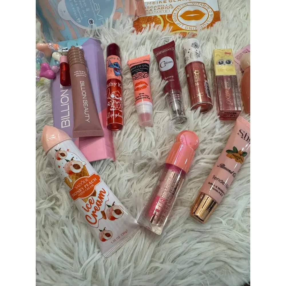 Beauty bundle 12 items wet wipes  eye mask lip gloss lip balm lip oil cream tint